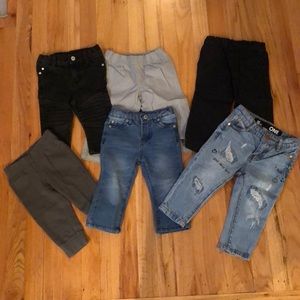 6 pairs of boys sz 12mo pants & jeans